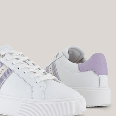 Women's Lornie-Platform Webbing Trainer White-Purp