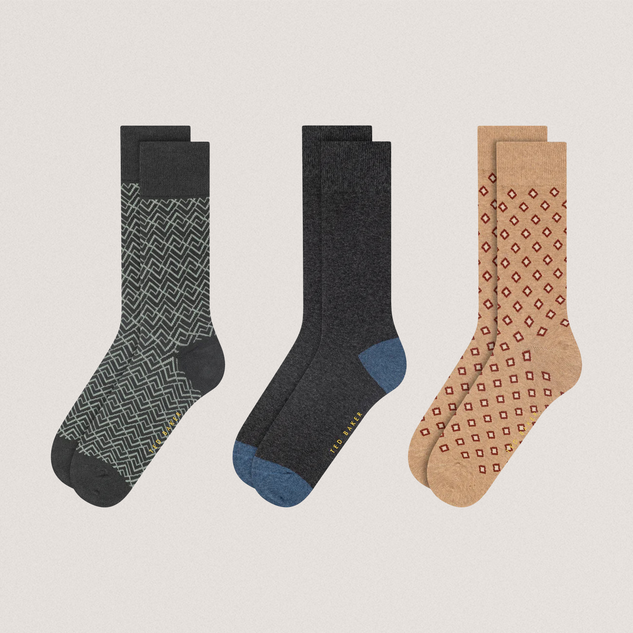 TERRYP: 3 Pack Cotton Crew Sock Multicol
