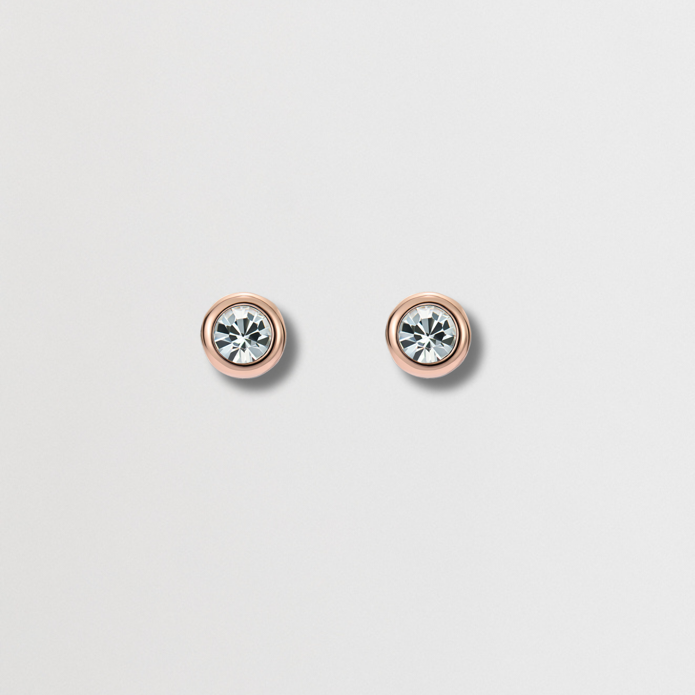 SINEE: Rosegold Mini Crystal Stud Earrings