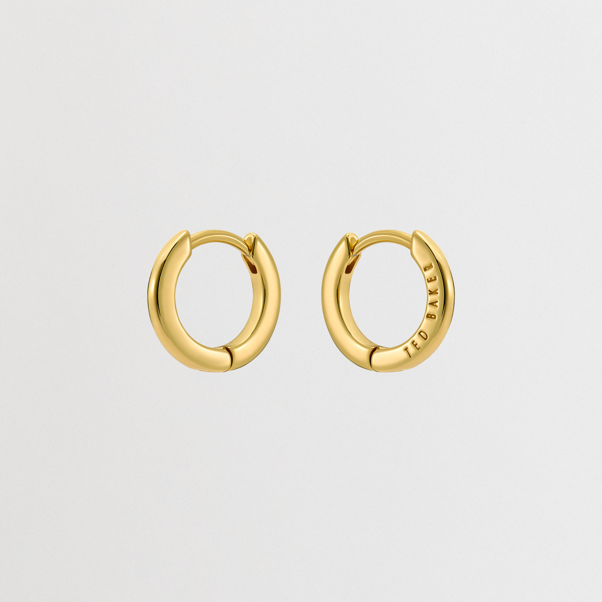 CRISLIE: Gold Logo Hoop Earrings