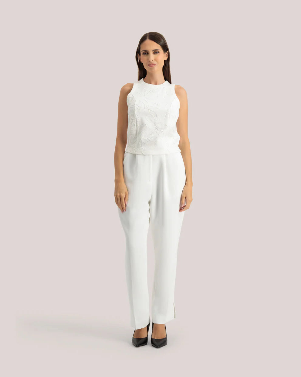 Womens ANNIYY-Embroidered Ponte Tank