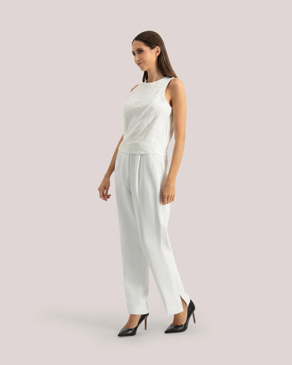 Womens ANNIYY-Embroidered Ponte Tank