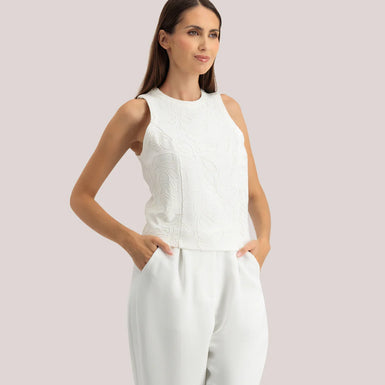 Womens ANNIYY-Embroidered Ponte Tank