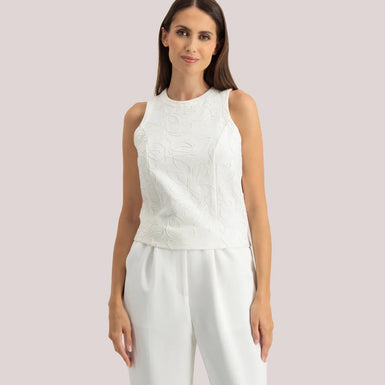 Womens ANNIYY-Embroidered Ponte Tank