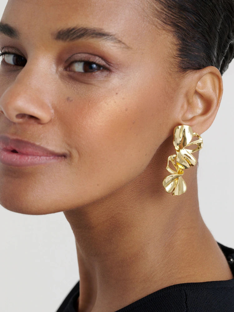 LEIGHANNA: Abstract Leaf Drop Earrings