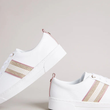 Women's Baily-Webbing Cup sole Trainer White-Gold