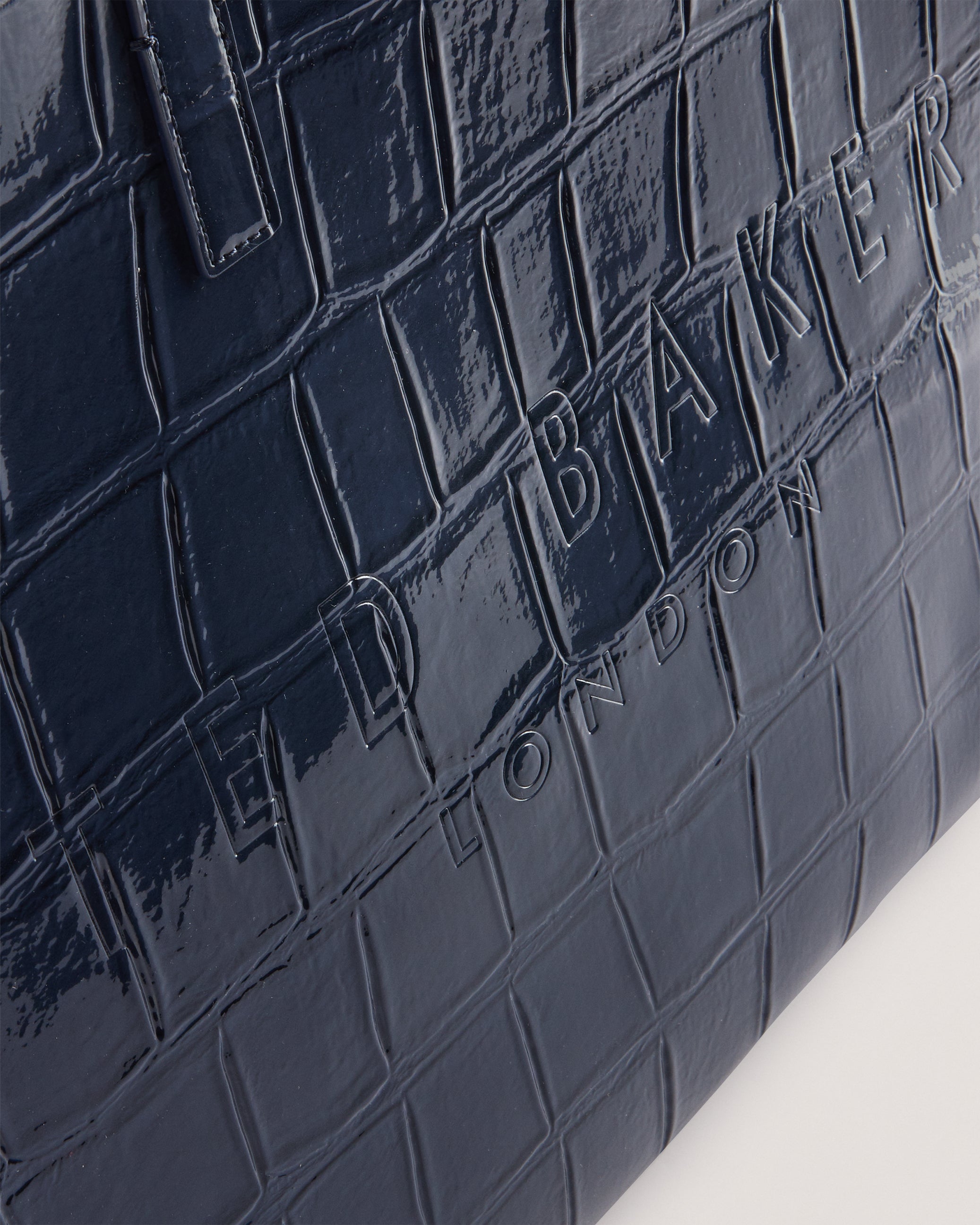 Women's Allicon-Croc Effect Extra Large Icon Bag Dk-Blue