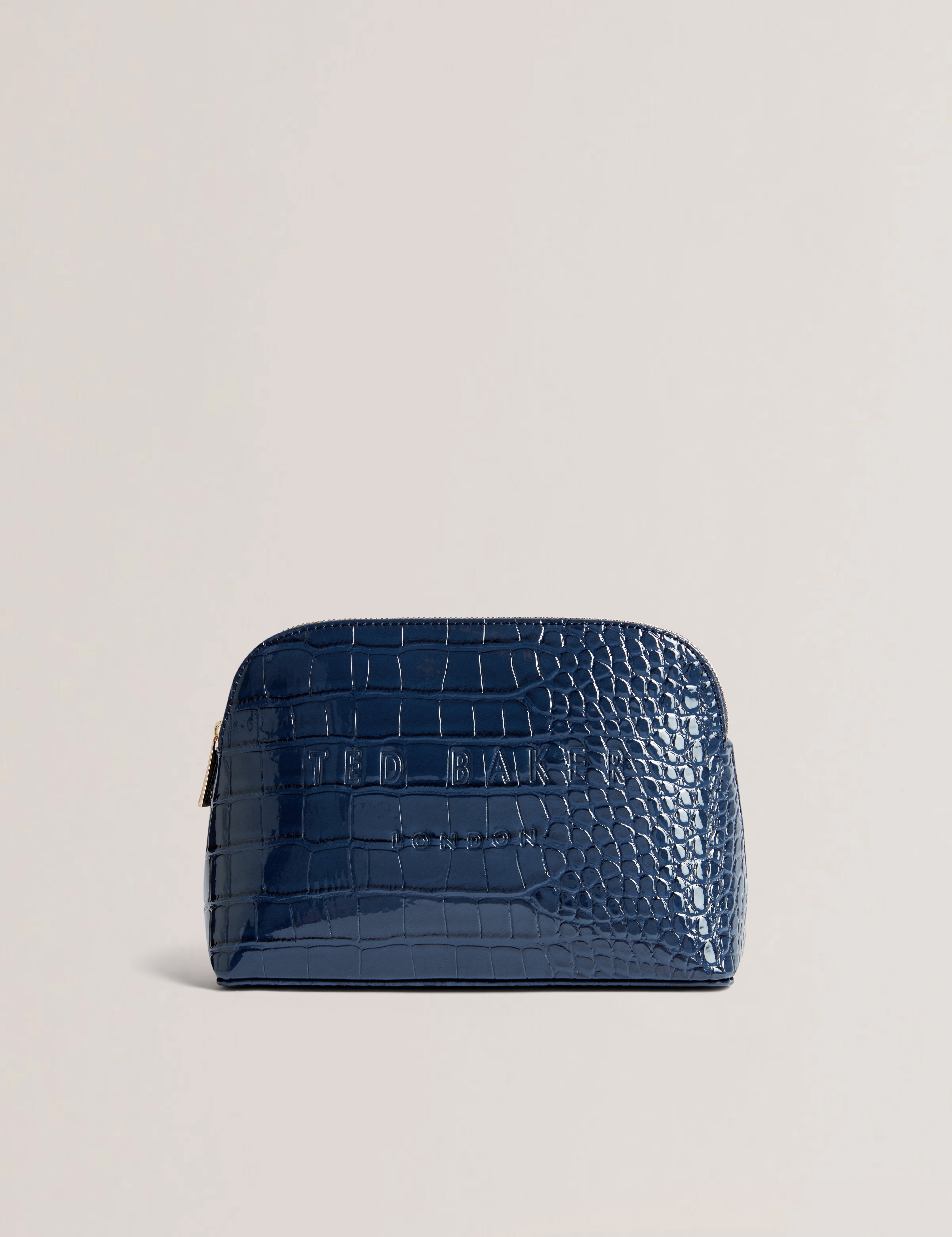 Women's Crocala-Imitation Croc Makeup Bag Dk-Blue