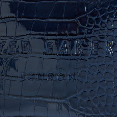 Women's Crocala-Imitation Croc Makeup Bag Dk-Blue