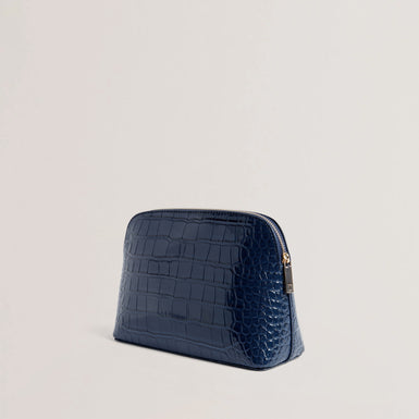 Women's Crocala-Imitation Croc Makeup Bag Dk-Blue
