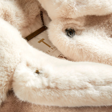 Women's Liliam-Short Faux Fur Coat Rounded Collar Ivory