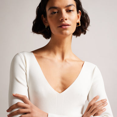 Women's CILESTE-V Neck Long Sleeve Knit Top
