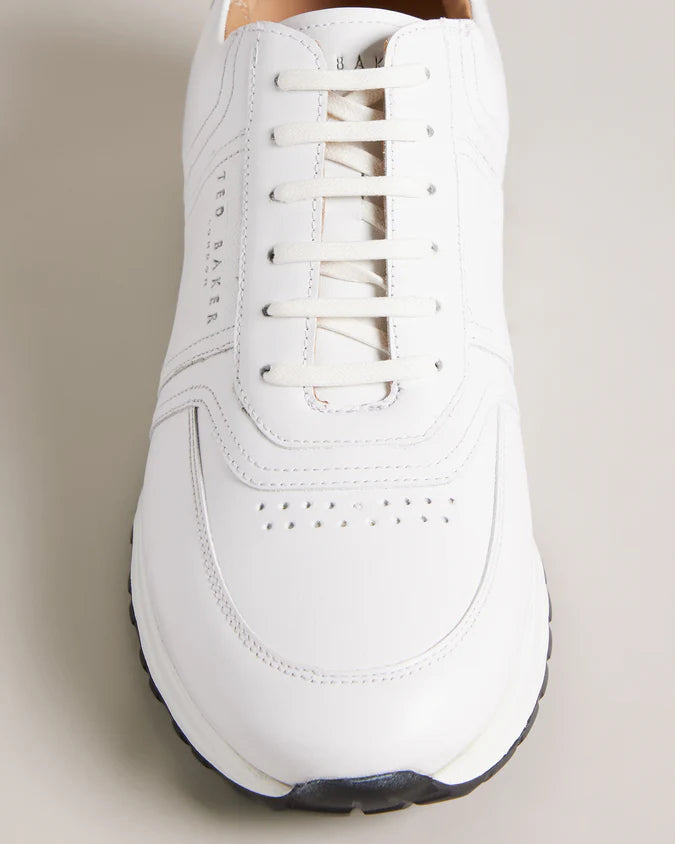 Men's Frayne-Leather Lace Up Jogger White