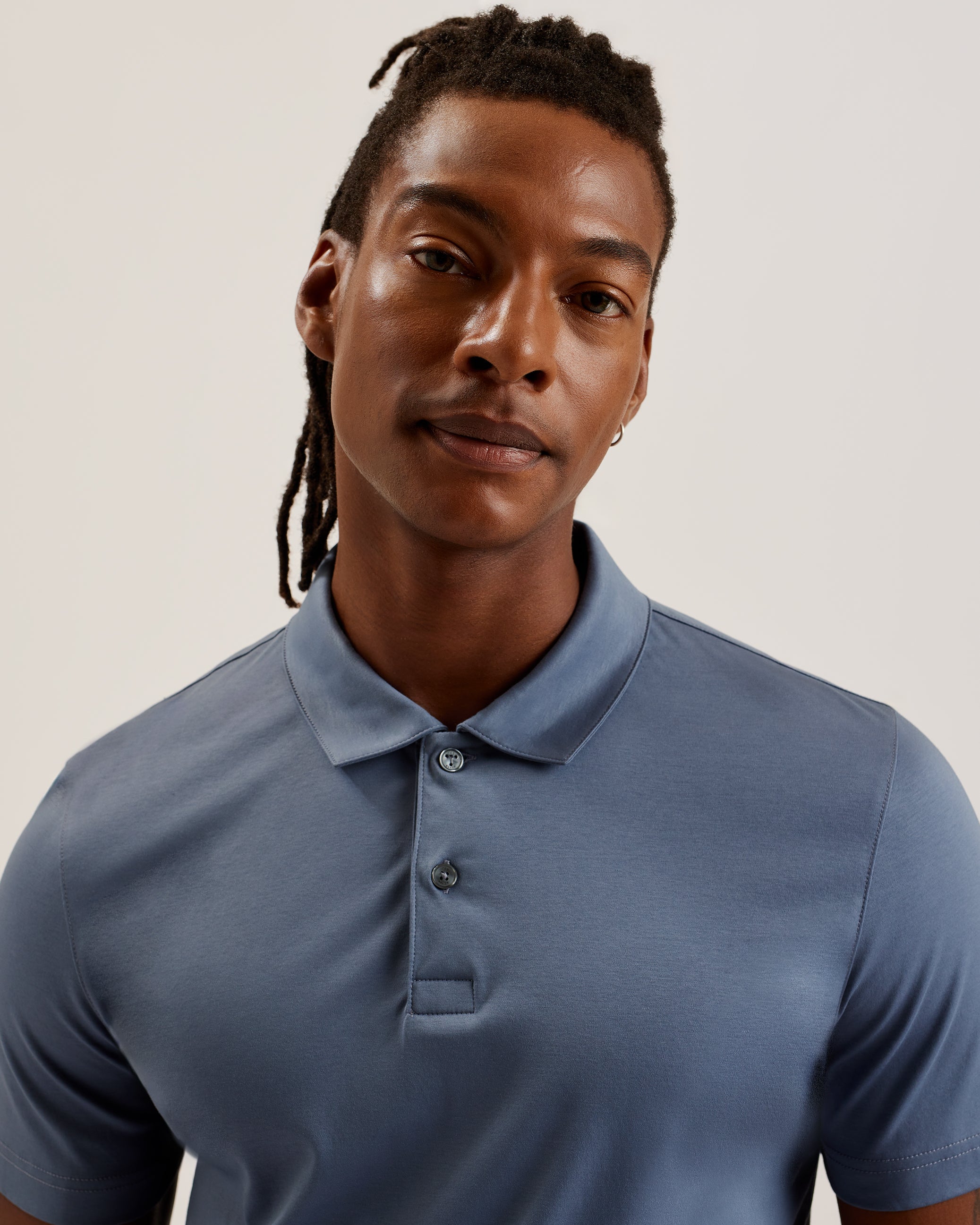 Men's Zeiter-Ss Slim Soft Touch Polo Mid-Blue