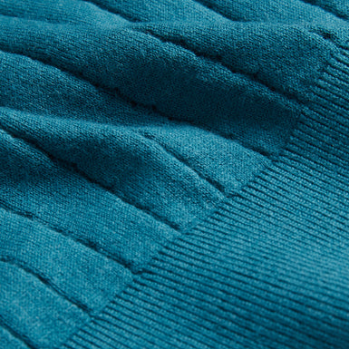 Men's Botany-Ss Regular Open Collar Polo Teal-Blue