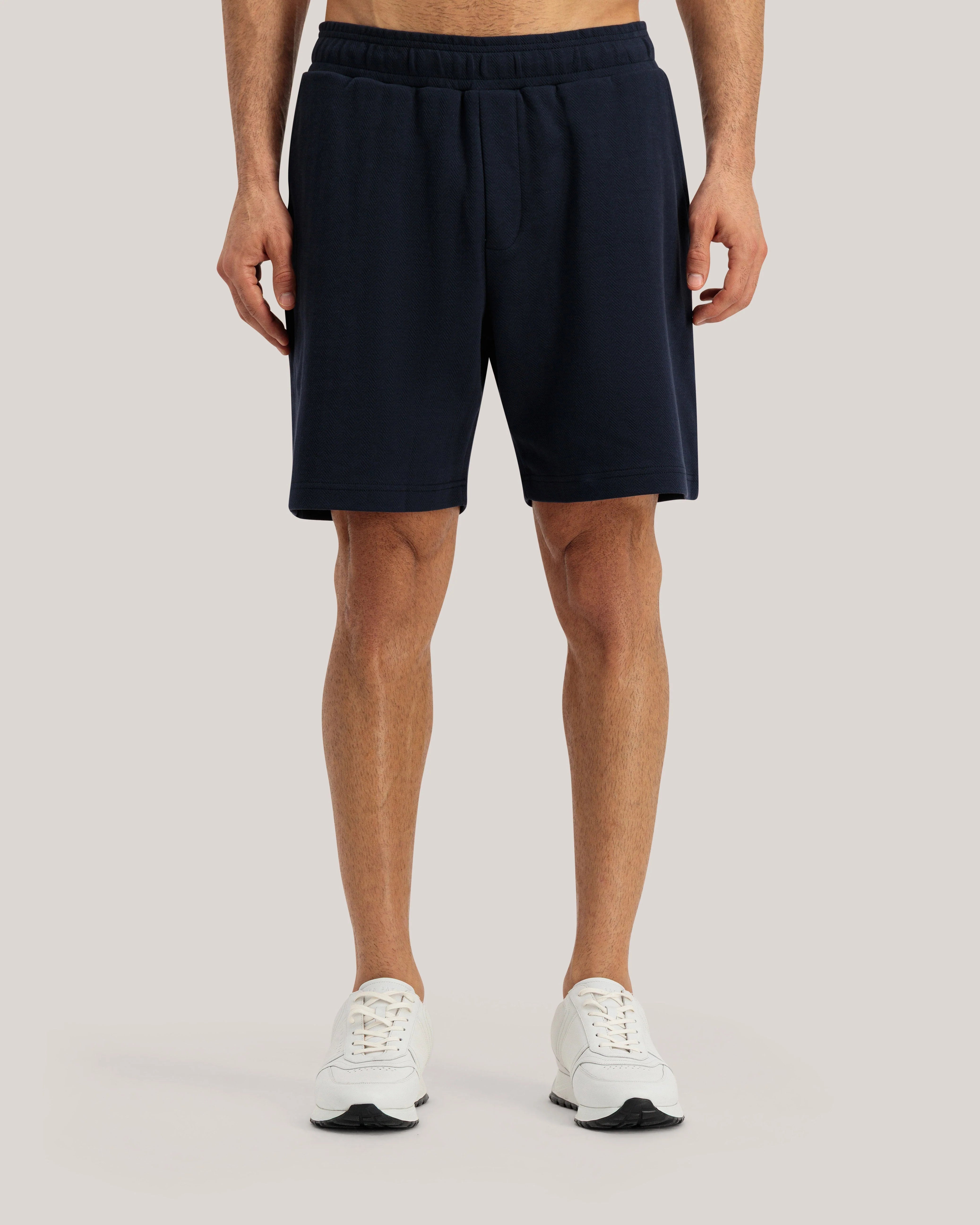 Men's TERRIES-Regular Herringbone Short Navy