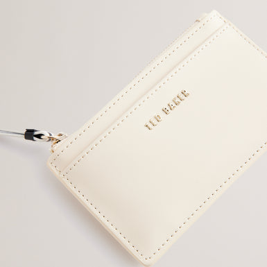 Women's Delfie-Zip Card Holder Ecru