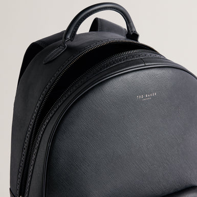 Men's Conann-Saffiano Leather Backpack Black