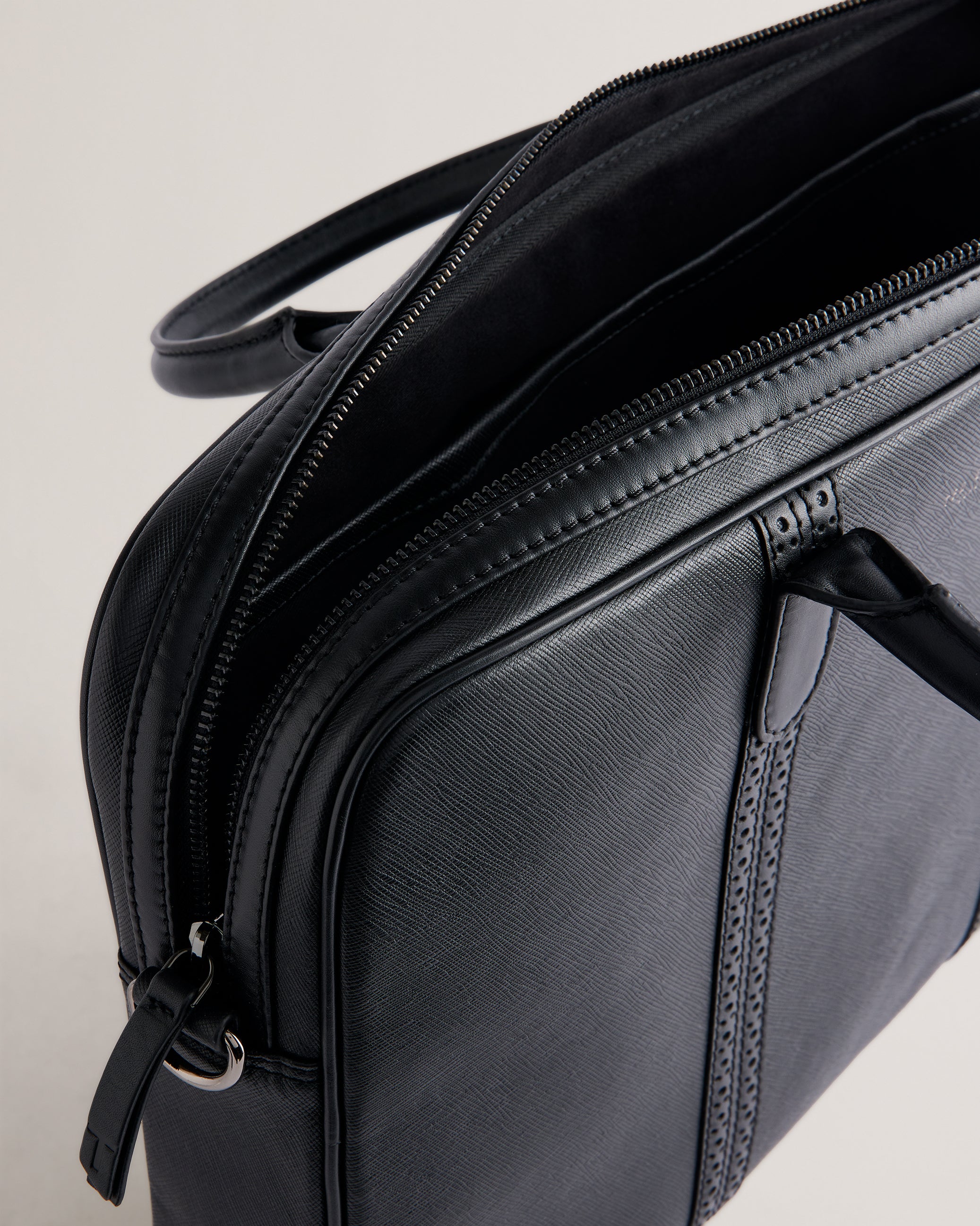 Men's Conley-Saffiano Leather Document Bag Black