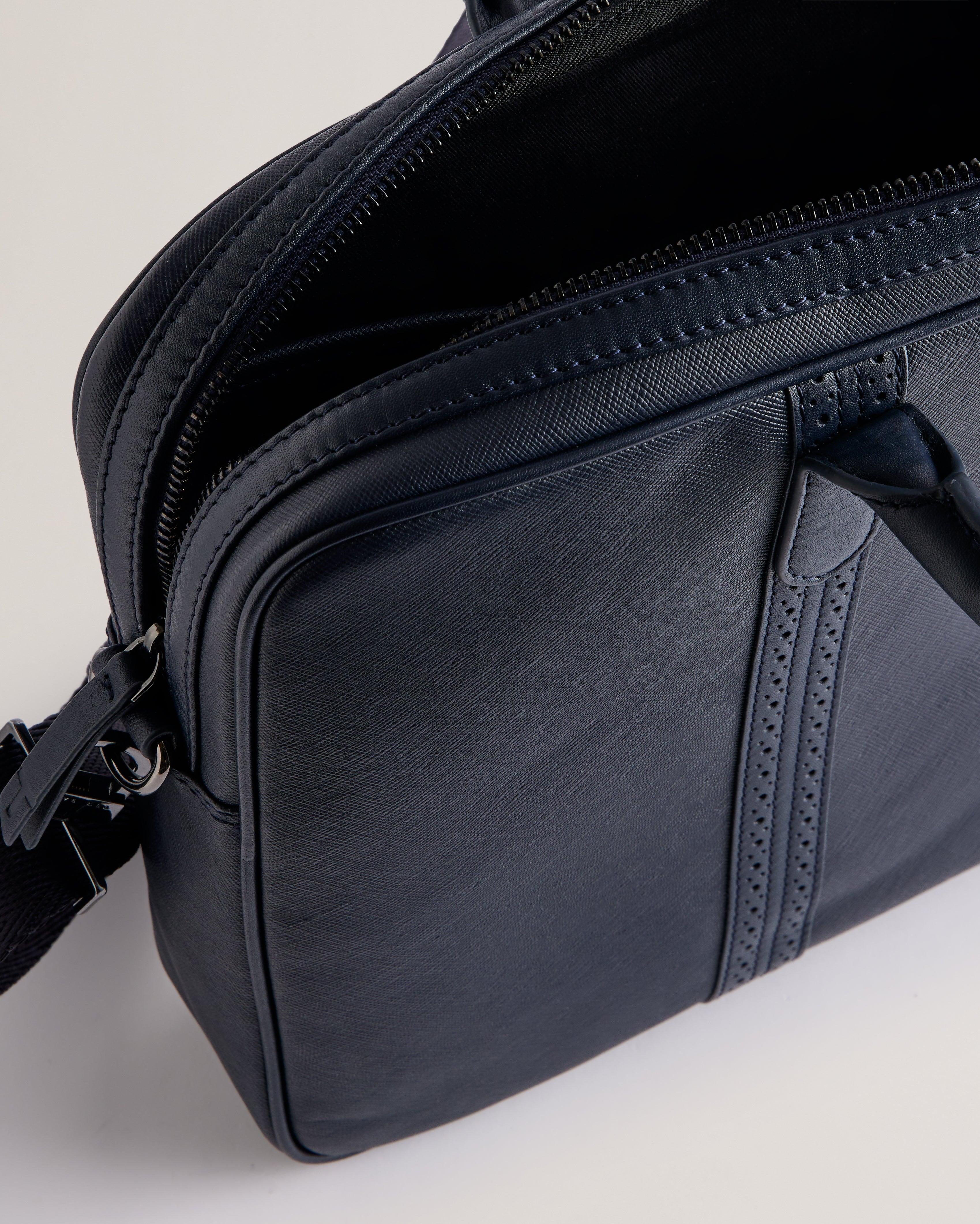 Men's Conley-Saffiano Leather Document Bag Navy