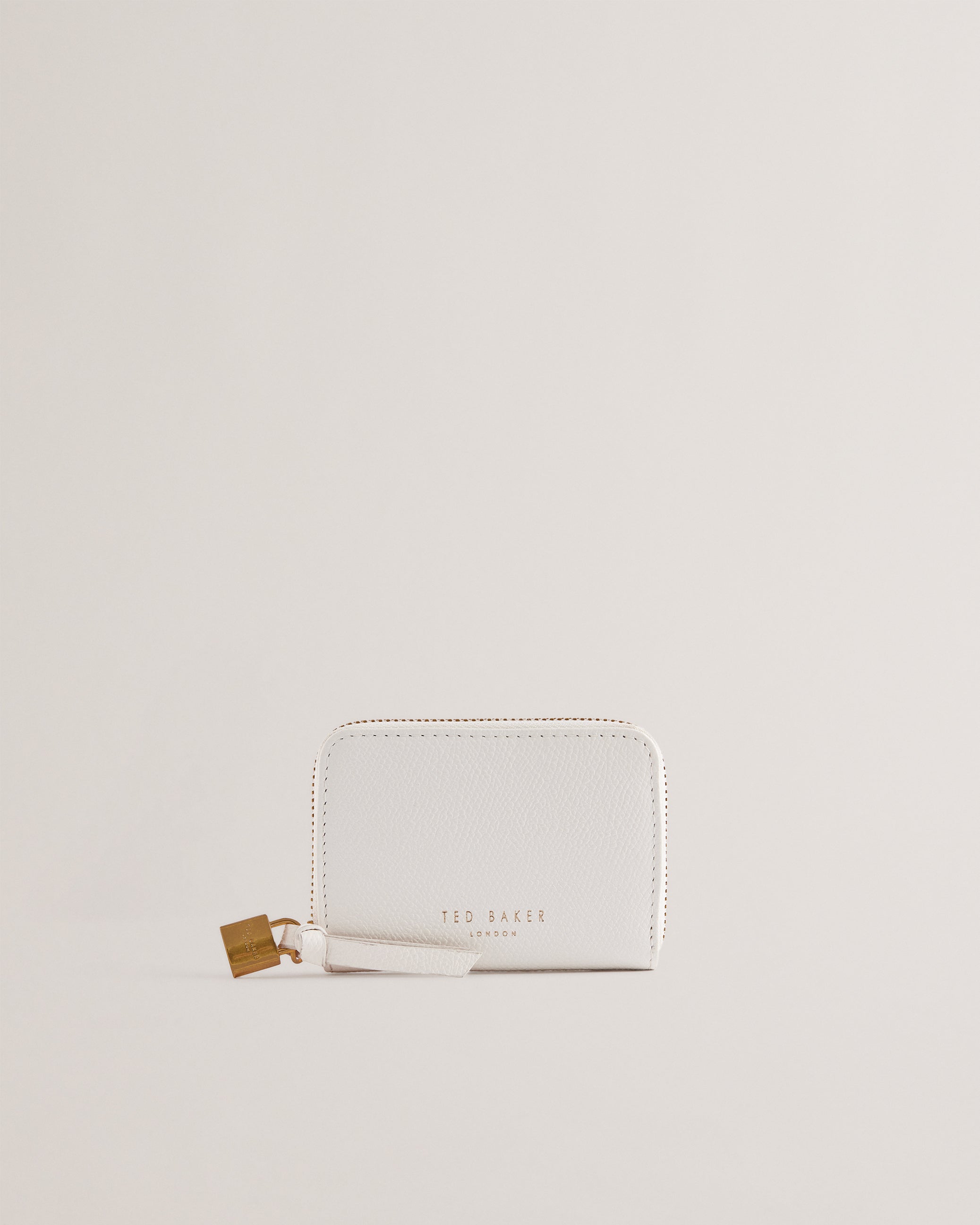 Women's Wesmin-Padlock Detail Small Leather Purse Ecru