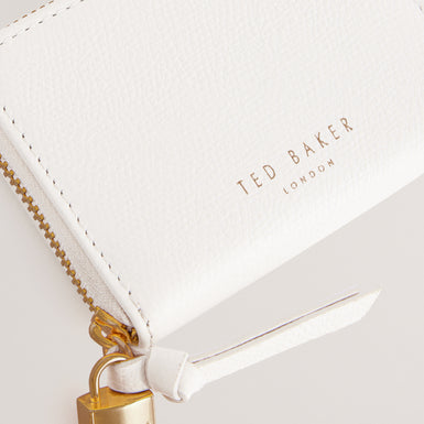 Women's Wesmin-Padlock Detail Small Leather Purse Ecru