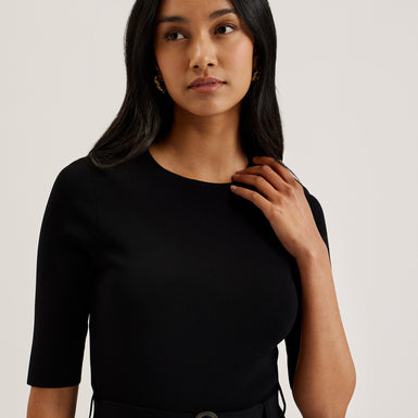 Women's Samalee-Knitted Flippy Skirt Midi Dress Black