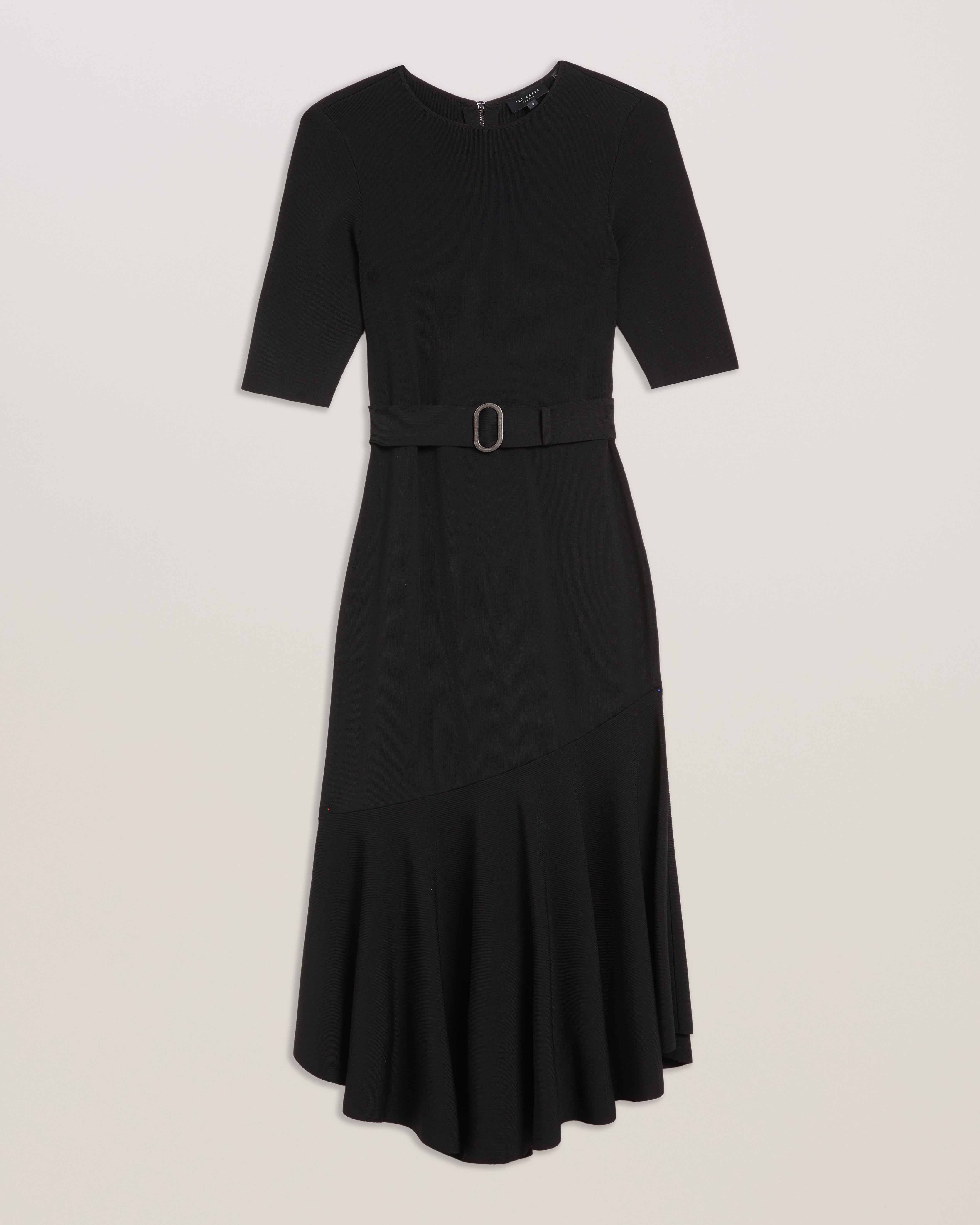 Women's Samalee-Knitted Flippy Skirt Midi Dress Black