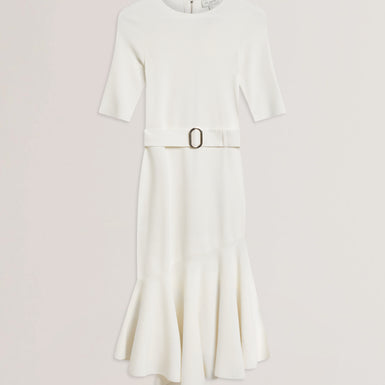 Women's Samalee-Knitted Flippy Skirt Midi Dress Ivory