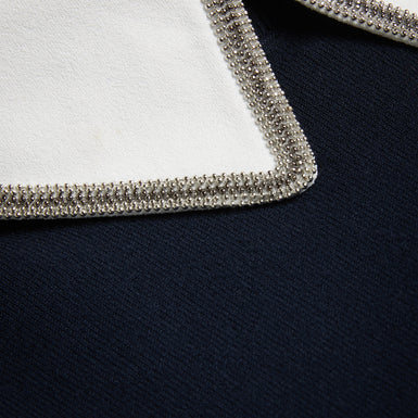 Women's Penniii-Mockable Sweater With Shirt Collar Navy