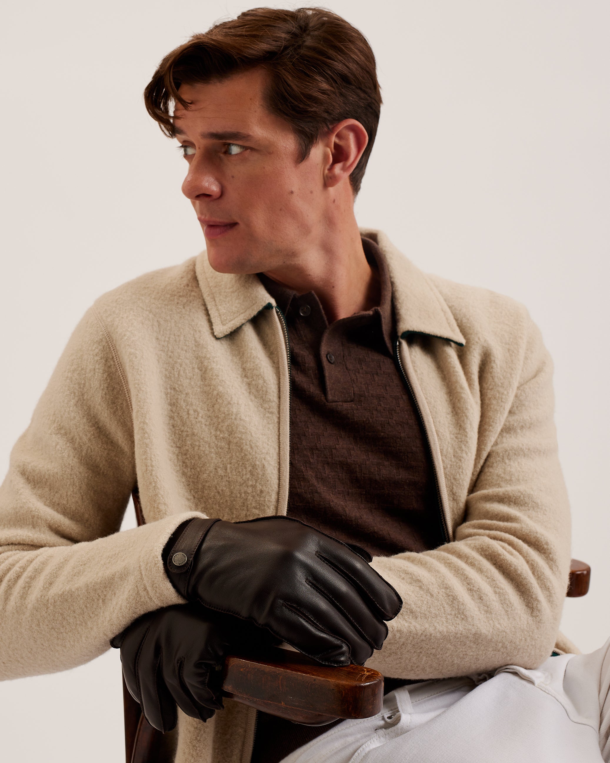 Men's Alexxs-Leather Gloves Brn-Choc