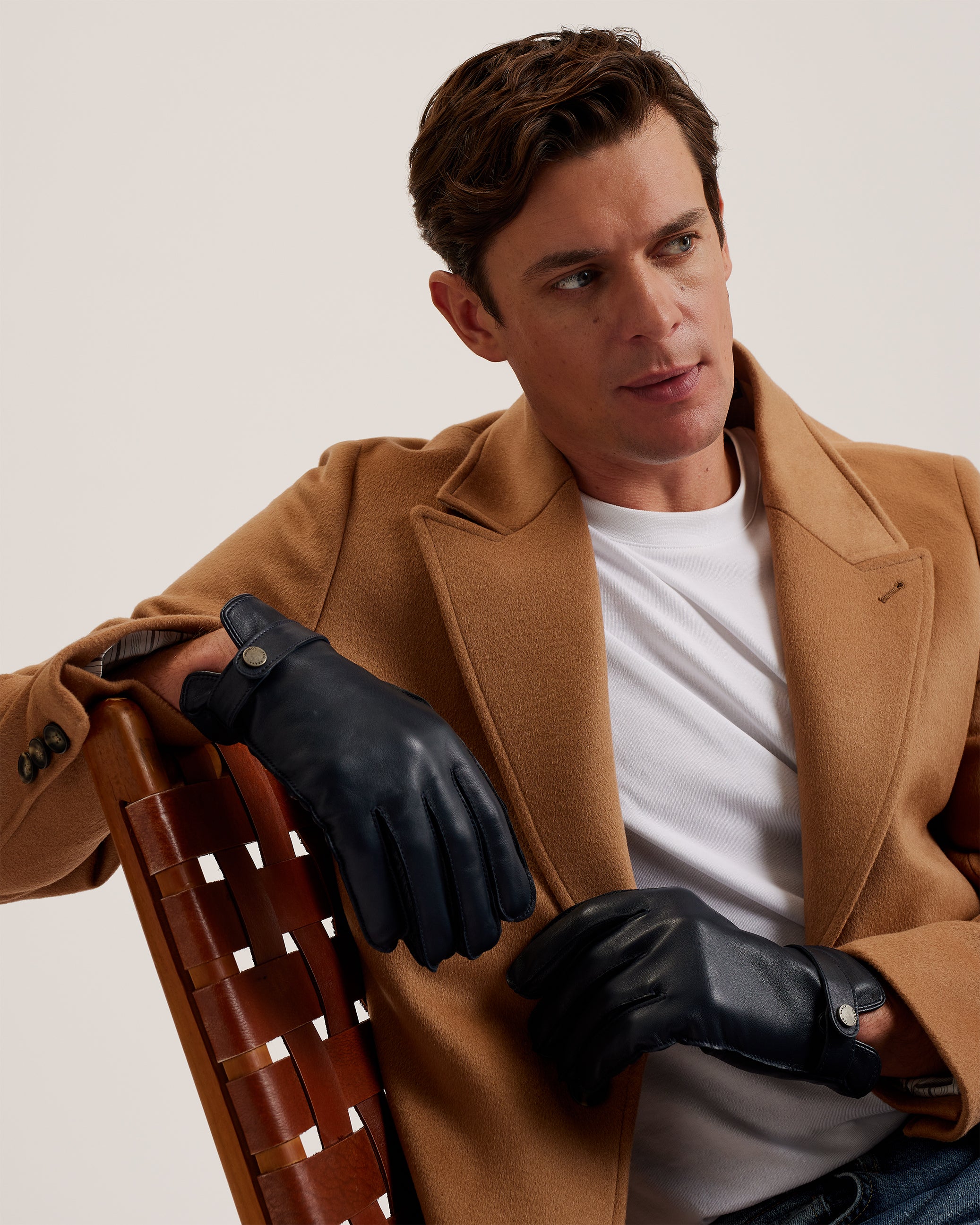 Men's Alexxs-Leather Gloves Navy