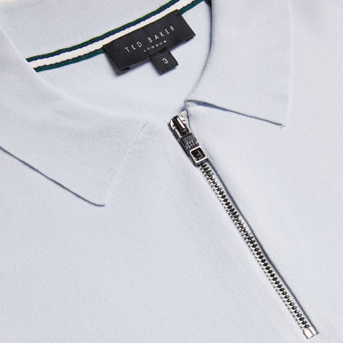 Men's Daldin-Ss Rayon Zip Polo Pl-Blue