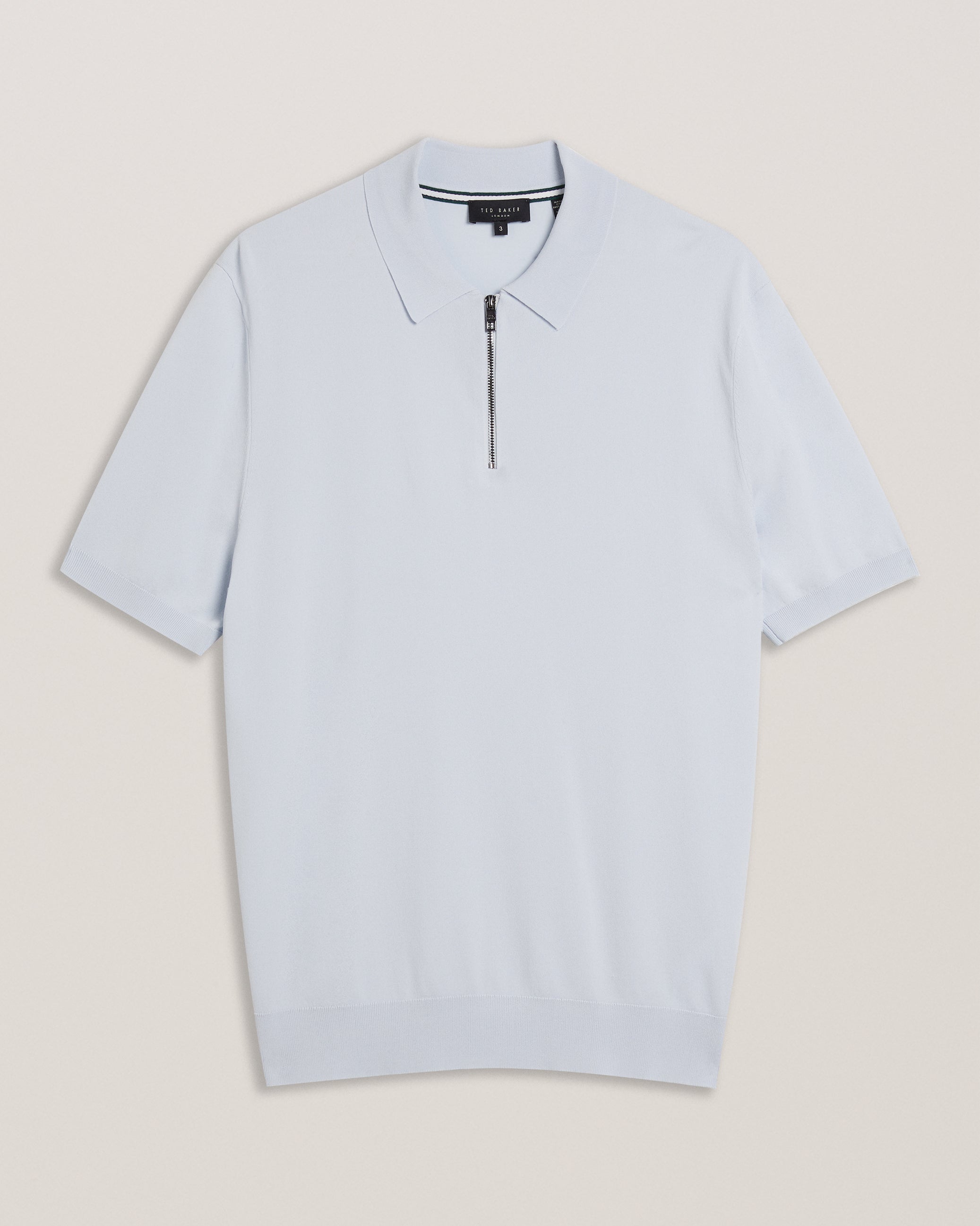 Men's Daldin-Ss Rayon Zip Polo Pl-Blue