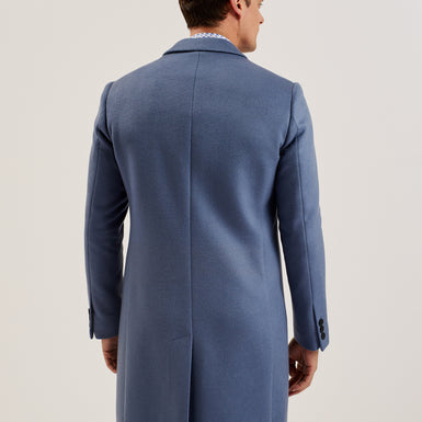 Men's Rueby-Wool Blend City Coat Mid-Blue