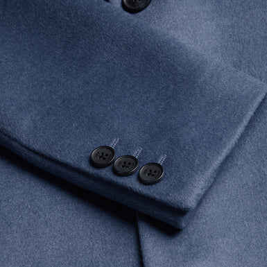 Men's Rueby-Wool Blend City Coat Mid-Blue