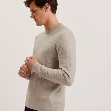 Men's Loung-Ls T Stitch Crew Neck Taupe
