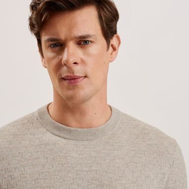 Men's Loung-Ls T Stitch Crew Neck Taupe