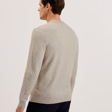 Men's Loung-Ls T Stitch Crew Neck Taupe