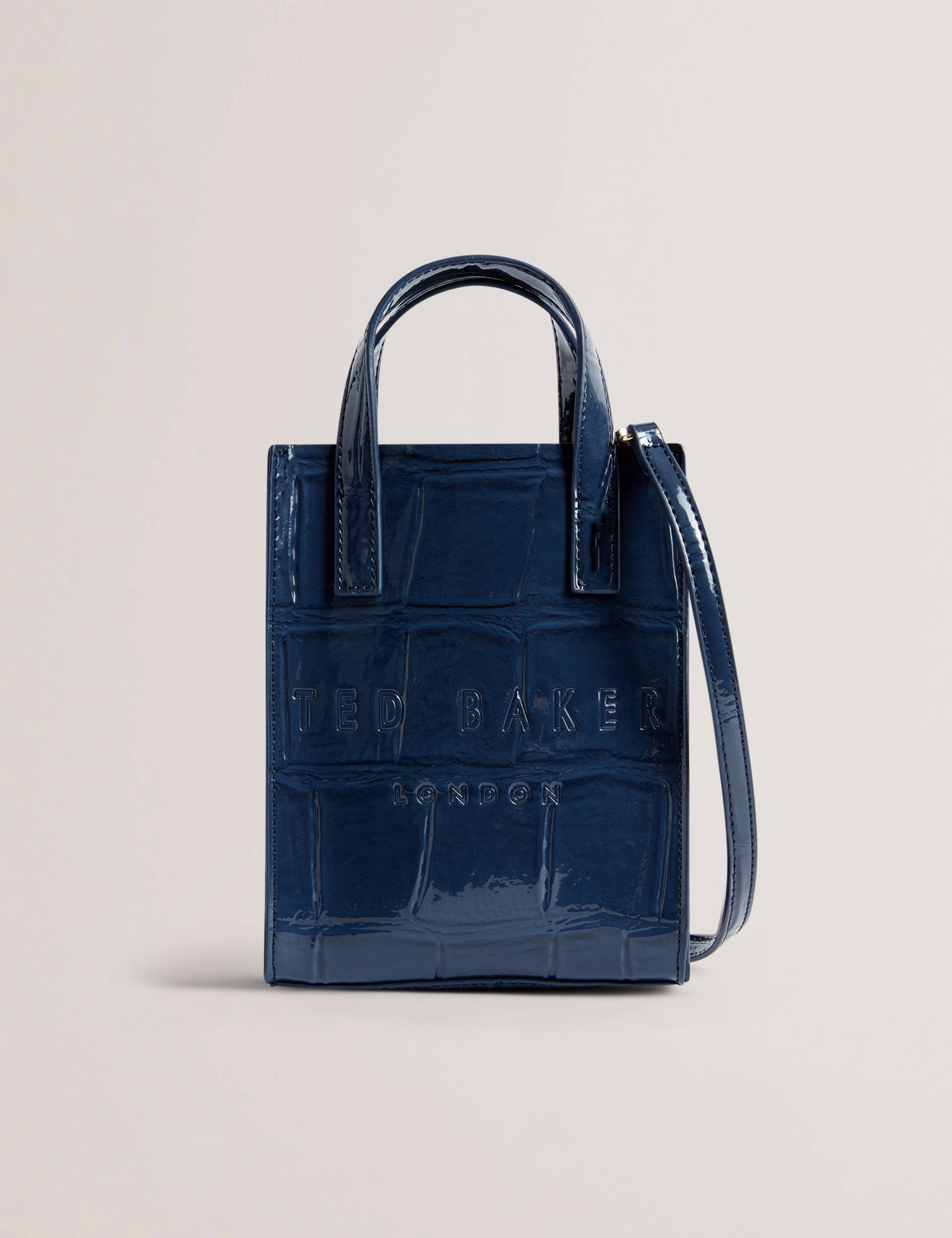 Women's Gatocon-Croc Effect Mini Icon Bag Dk-Blue