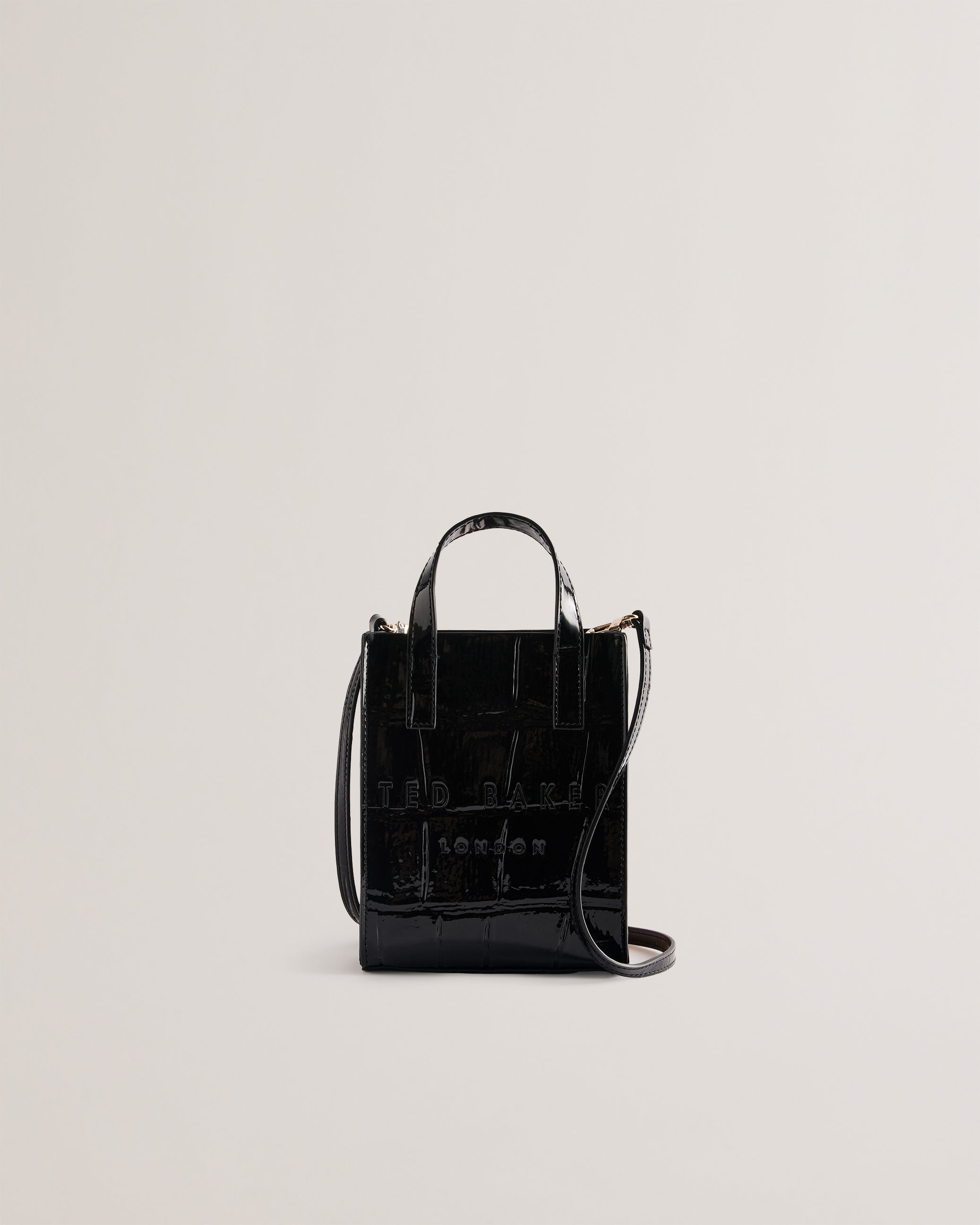 Women's Gatocon-Croc Effect Mini Icon Bag Jet-Black