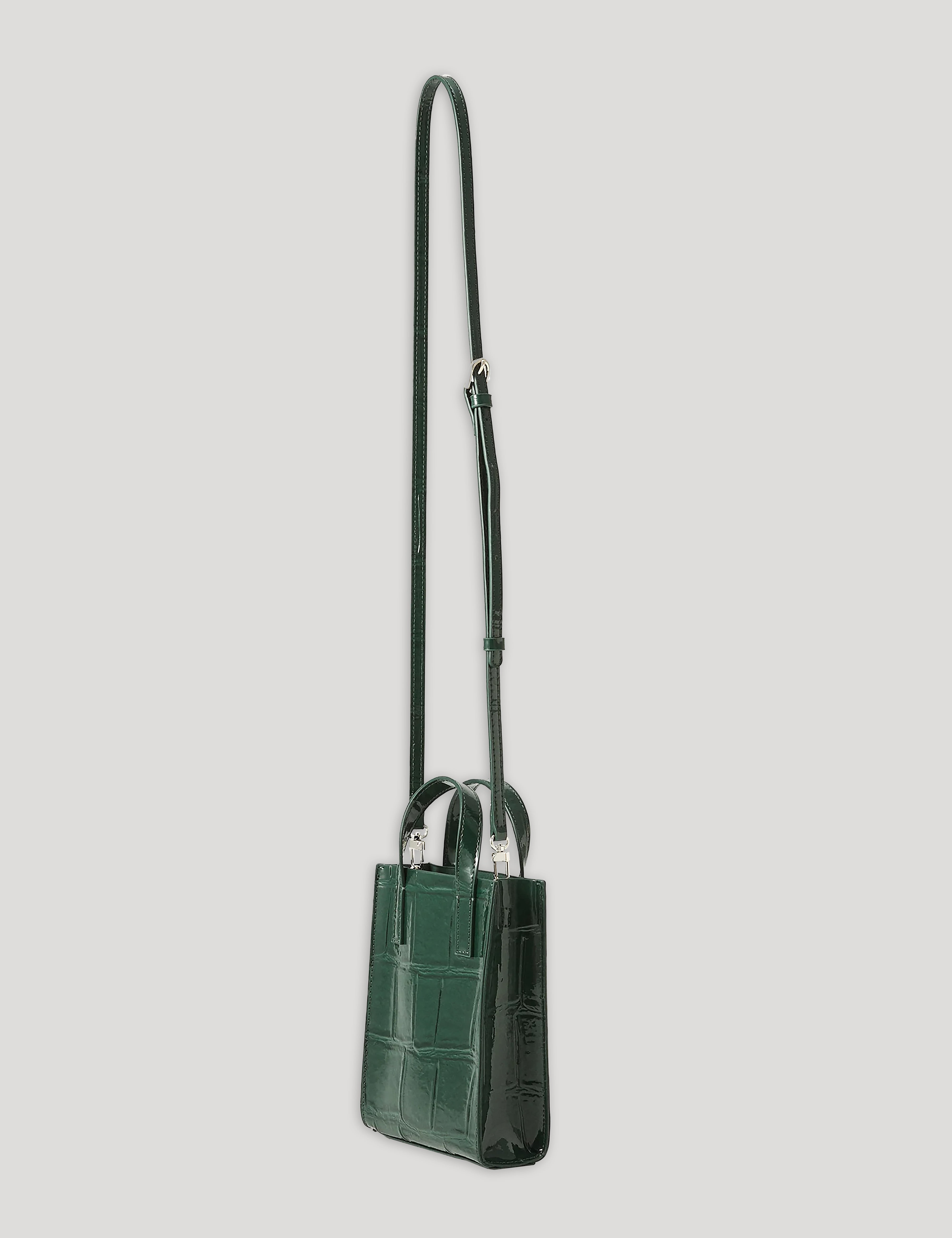 Women's GATOCON-Croc Effect Mini Icon Bag Mid-Green