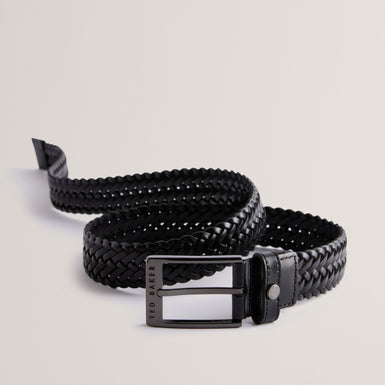 Men's Braidie-Braided Leather Belt Black