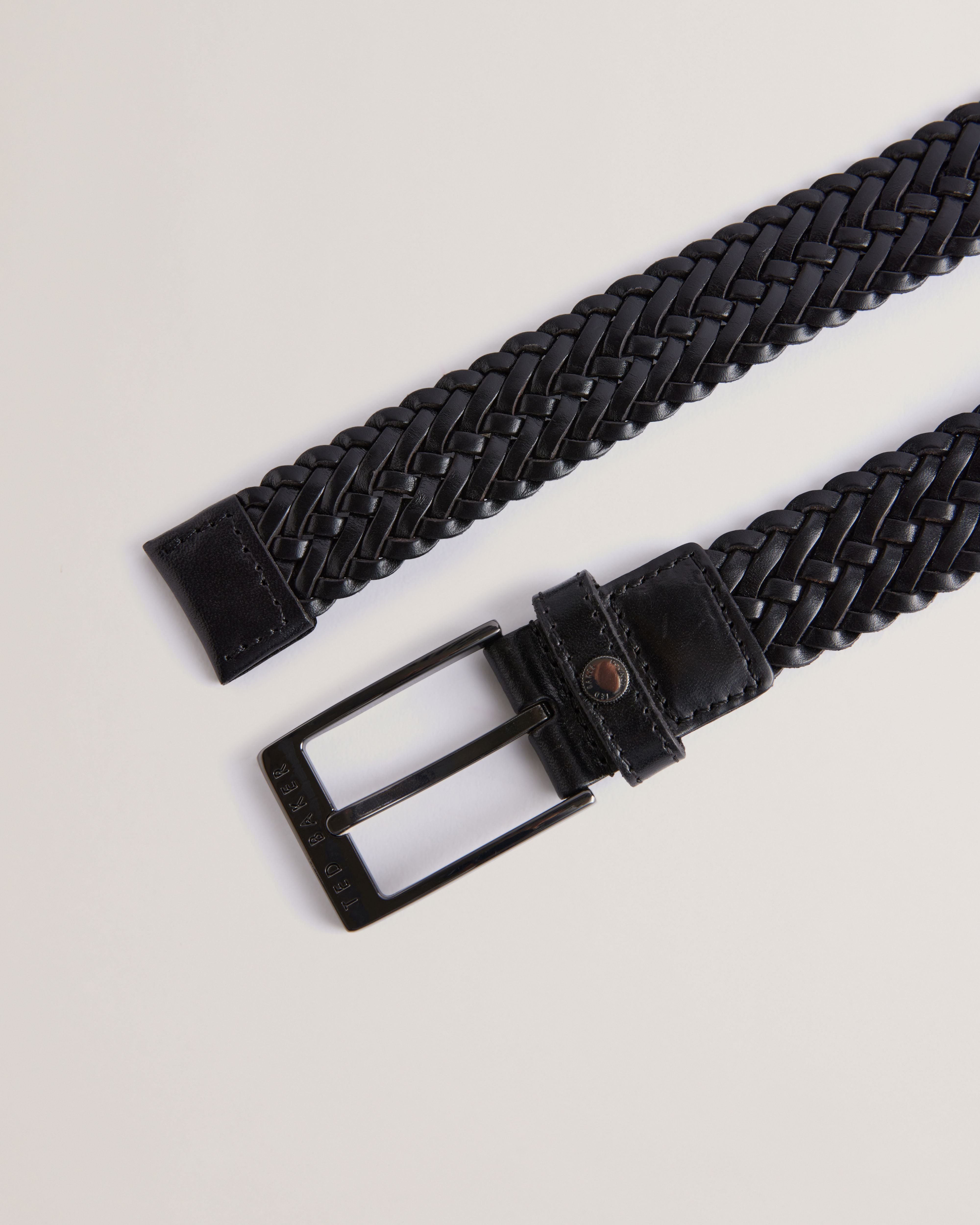 Men's Braidie-Braided Leather Belt Black