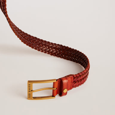 Men's Braidie-Braided Leather Belt Tan