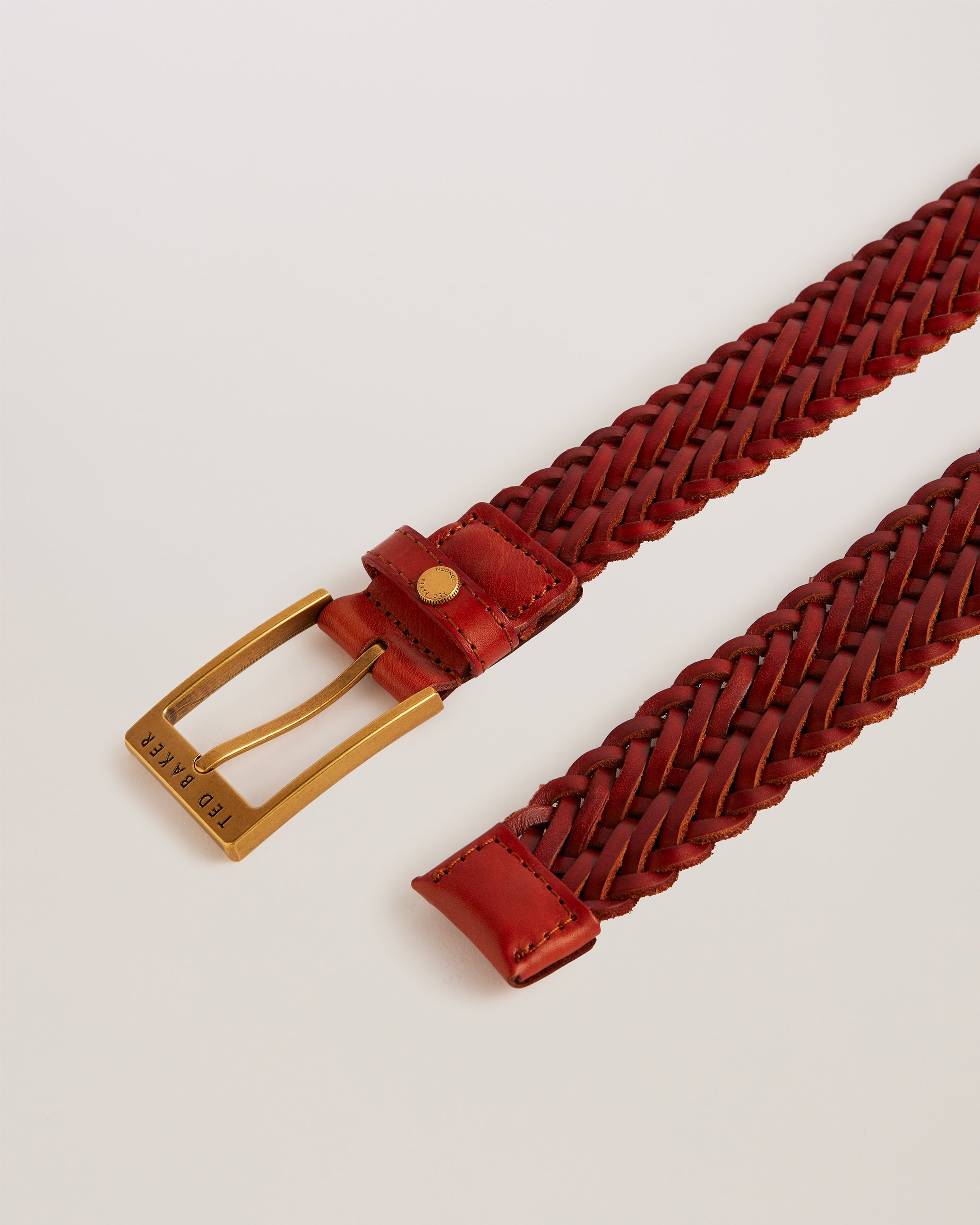 Men's Braidie-Braided Leather Belt Tan