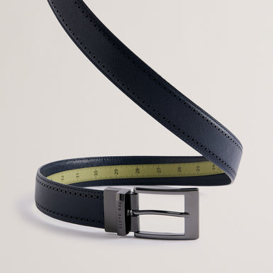 Men's Conway-Saffiano Leather Belt & Cardholder Navy