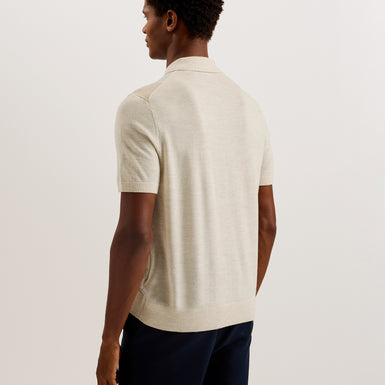 Men's Ambler-Ss T Colour Block Polo Taupe