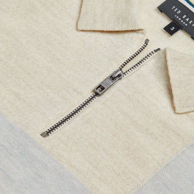 Men's Ambler-Ss T Colour Block Polo Taupe