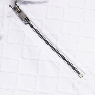 Men's Ansom-Ss Textured Towelling Zip Polo White